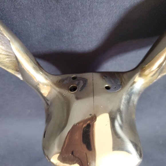 VTG Solid Brass Deer Head Wall Mount Polished Brass Stag Sculpture Rustic Lodge - Picture 4 of 14